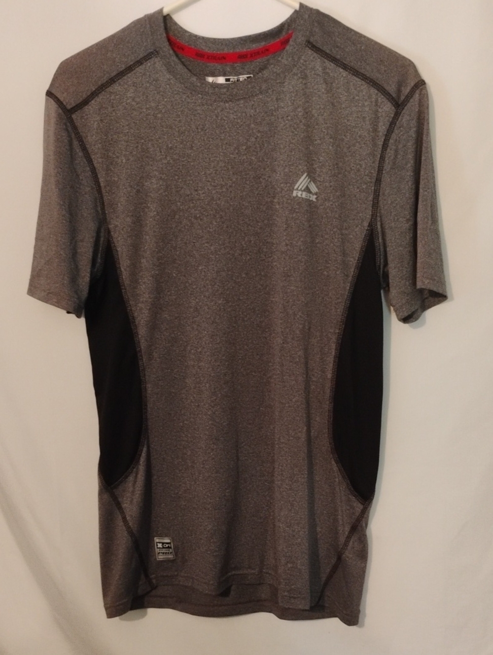 Reebok Gray and Black Short-Sleeve Athletic Tee